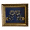original oil painting of dogs with vintage frame