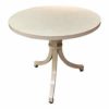 white circular top side table