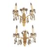 gilt metal sconces with rock crystal prisms a pair
