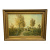 antique framed landscape oil painting