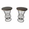 mid century iron and brass outdoor side tables a pair