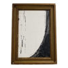 contemporary abstract black and white painting by shannon weir framed