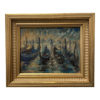 s harbor scene nautical oil painting framed