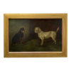 late th century the meeting portrait of dogs oil painting framed