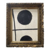 late th century abstract black and white mixed media painting framed