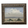 late th century beach scene oil painting framed
