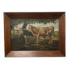 th century french landscape with cows oil painting framed