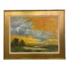 orange crush contemporary landscape oil painting framed