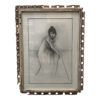 s figurative female pencil drawing framed