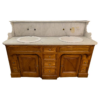 19th Century French Pine Vanity with Double Sinks