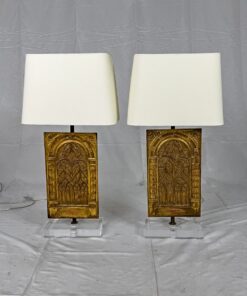 Pair of 19th Century Giltwood Architectural Fragments mounted as Table Lamps