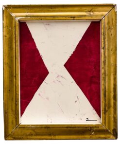 Original Modern Contemporary Red and White Painting in Antique Gilt Frame