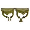 Pair of Wall Mount Venetian Style Green Side Tables