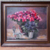 French Oil Painting on Canvas of Violets