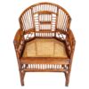 Vintage Brighton Scorched Bamboo Chippendale Chair with Rattan Seats