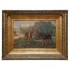 19th Century Oil on Canvas Painting of Dogs by Charles Boland