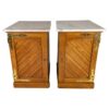 Pair of English Marble Top Side Cabinets
