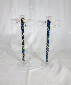 Winged Glass Candle Sticks
