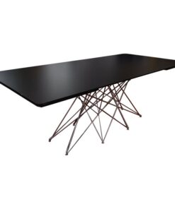 Italian Octa Smoked Glass Extension Dining Table with Chromed Metal Base