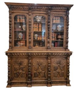 Antique Carved French Hunt Cabinet