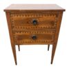 19th Century Two Drawer Small Fruitwood Commode with Marquetry Detail