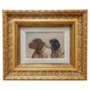 1940’s French Oil on Board “Treat Time” in Gilt Frame