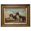 19th Century English Hound Oil on Canvas in Gilt Frame