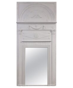 Louis XVI Style White Painted Trumeau Mirror