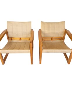 Pair of Swedish 1970's Safari Armchairs by Karin Mobring