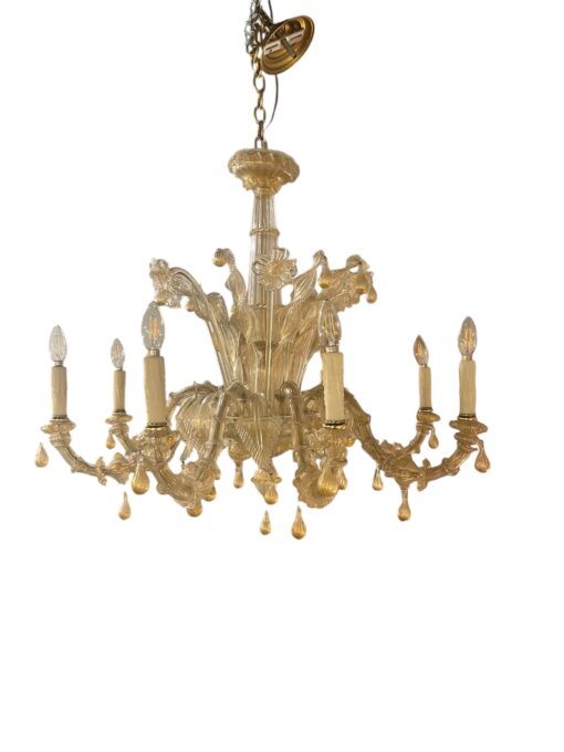 Venetian Murano Gold Dust 8 arm Chandelier