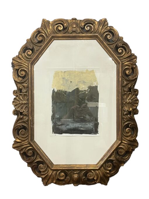 Original Modern Art in Antique Carved / Gilt Frame 3