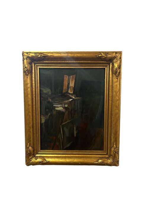 Abstract Moody Interior Scene in Antique Frame with Glare Free Glass 3