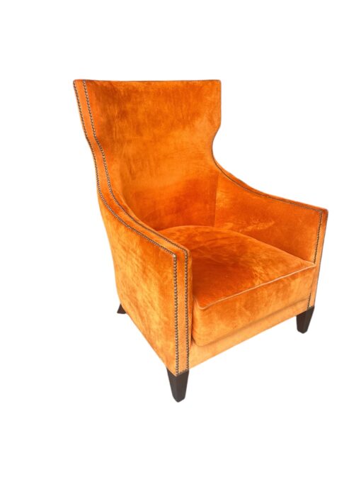 Persimmon Suede Leather Classic Armchair