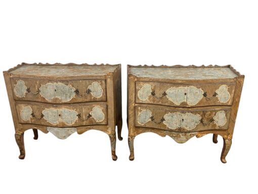 Pair of Exceptional 18th Century Italian Painted Commodes