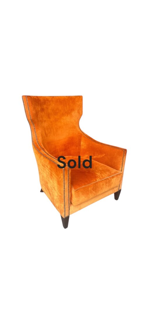 Persimmon Suede Leather Classic Armchair