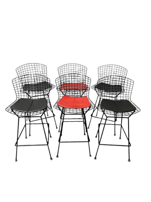 Pair Knoll Bertoia Barstools with Seat Pads