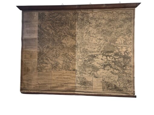Antique French Map on Canvas 1900's