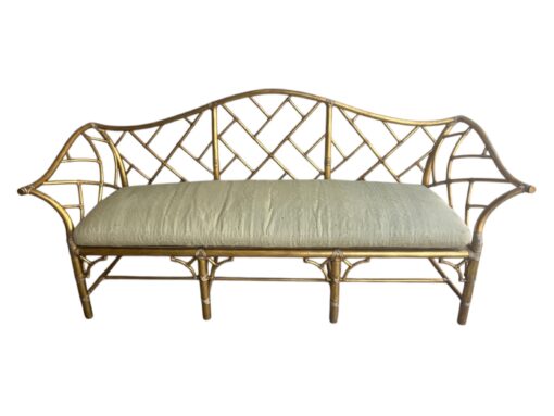Gold Gilt Bamboo Sofa (2 available)