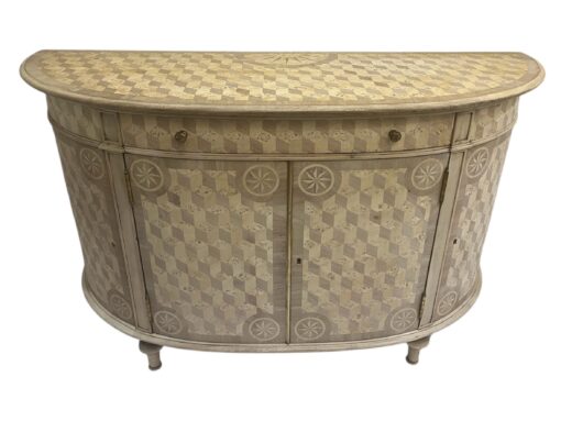 Bleached Theodore Alexander Demilune Cabinet