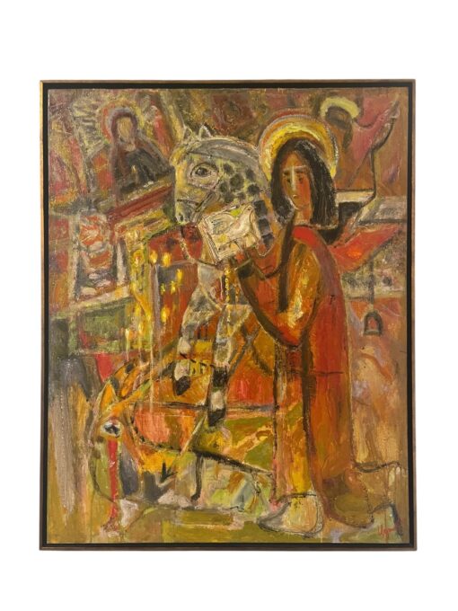 20th Century Oil on Canvas "St. George" by Evgenii Tsarev